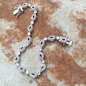 Sterling Silver Bracelet with CZs 7.5 in
